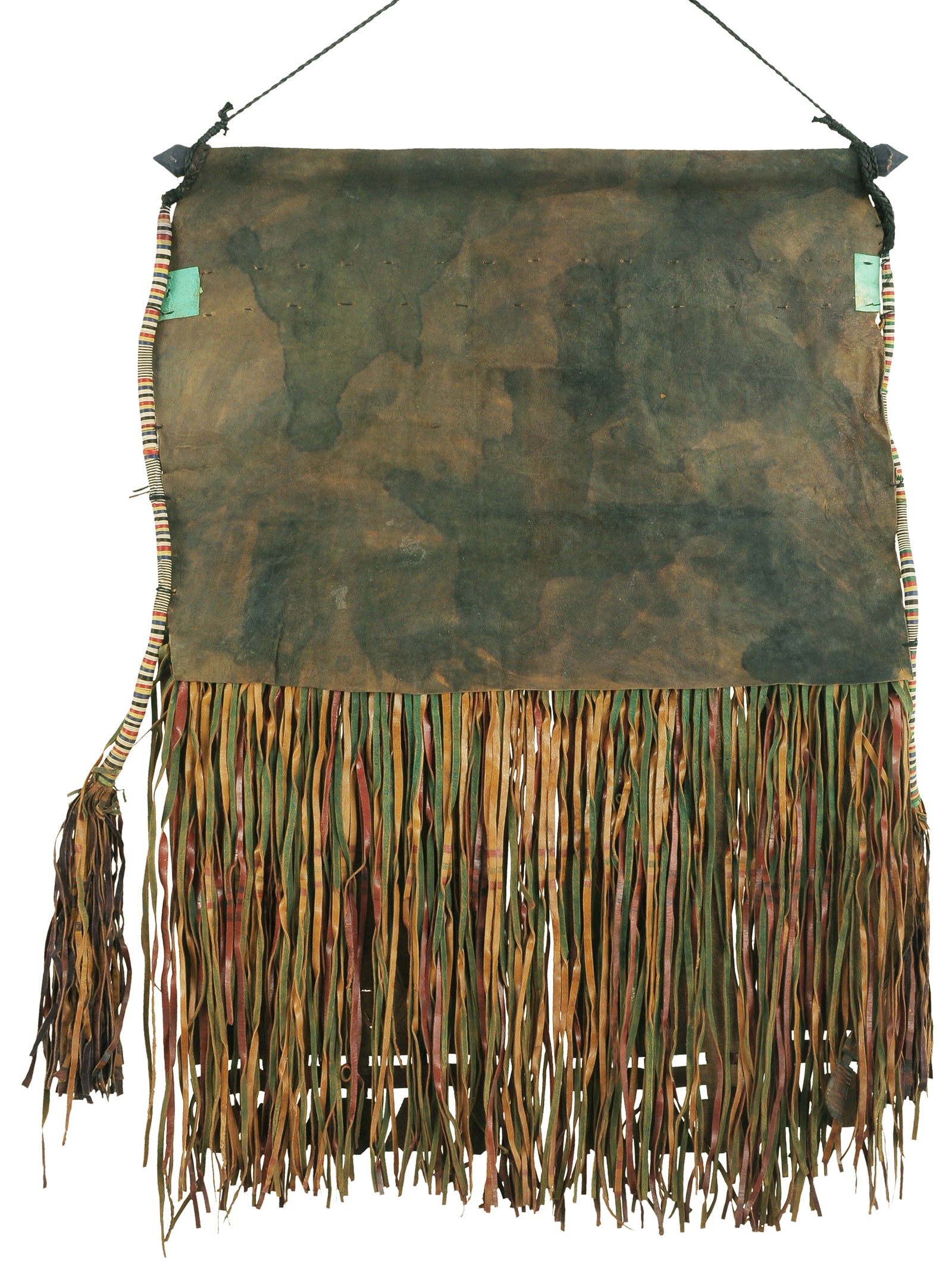 Authentic Old Tuareg Leather Panel From Niger - Traditional Saharan Artistry - zoomed-in detail