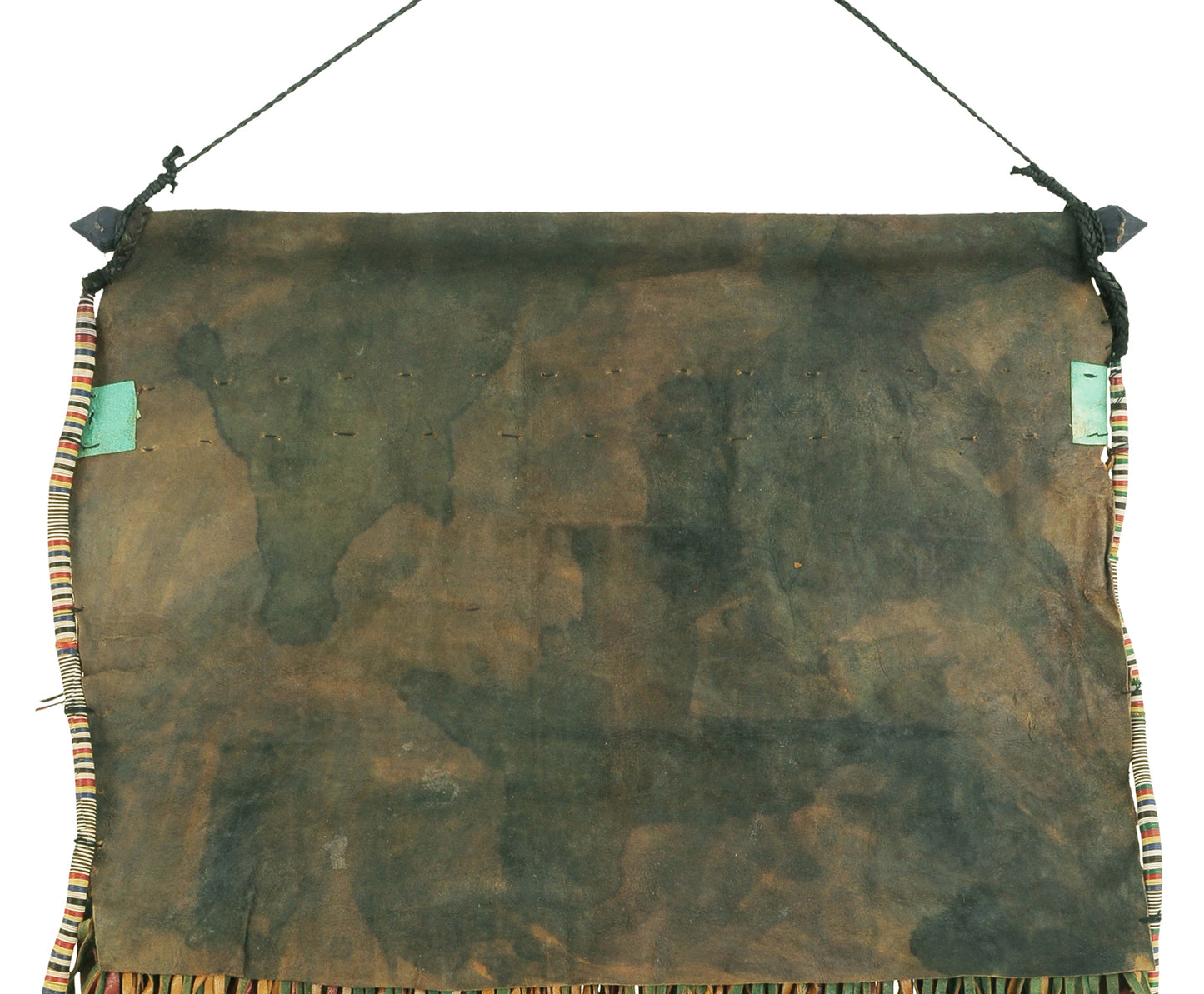 Authentic Old Tuareg Leather Panel From Niger - Traditional Saharan Artistry - angled shot