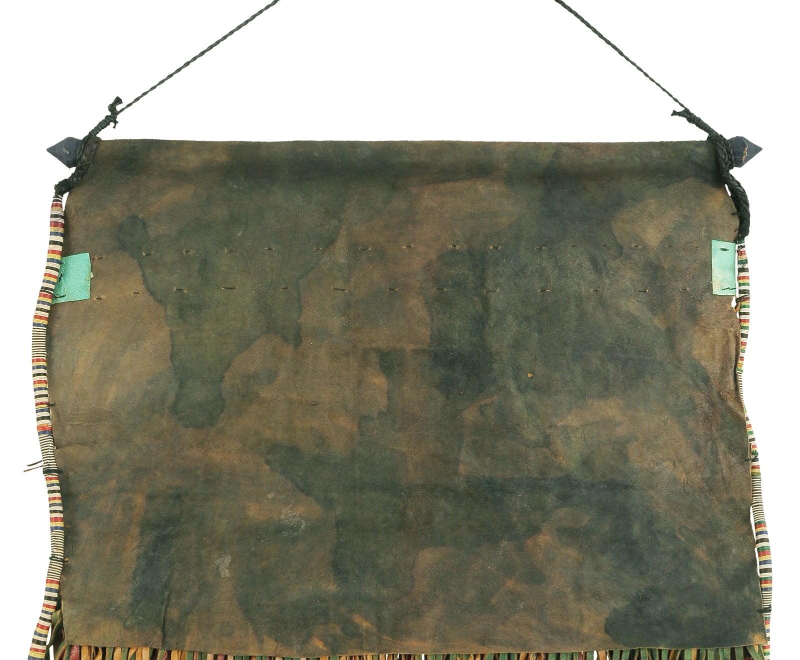 Authentic Old Tuareg Leather Panel From Niger - Traditional Saharan Artistry - angled shot