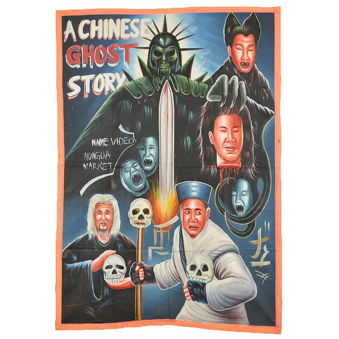 A Chinese Ghost Story Movie Poster Ghanaian Hand Painted - horror scene artwork