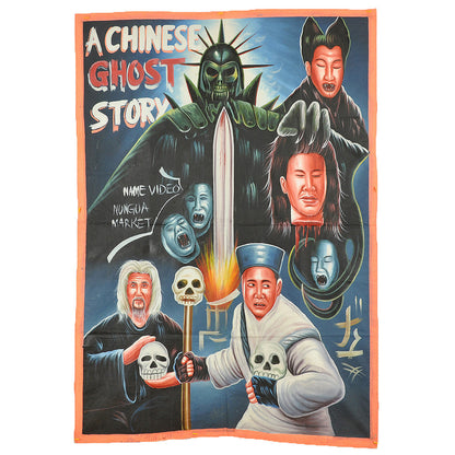 A Chinese Ghost Story Movie Poster Ghanaian Hand Painted - horror scene artwork