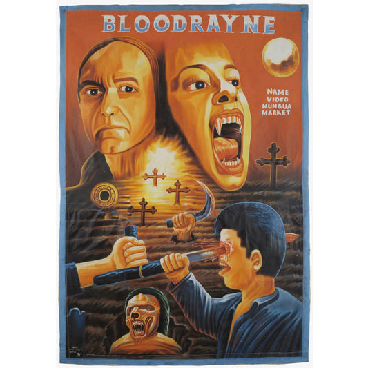 Bloodrayne Movie Poster - Authentic Art Hand Painted In Ghana - horror scene artwork