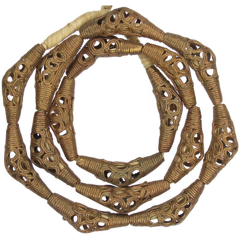 Authentic Ashanti New Elbow Brass Beads From Ghana - Tribalgh