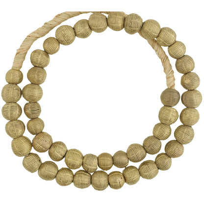 Handmade African Round Brass Beads From Ghana - 20.5" Strand