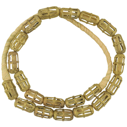 Handmade Ashanti Brass Beads Strand From Ghana - 20"