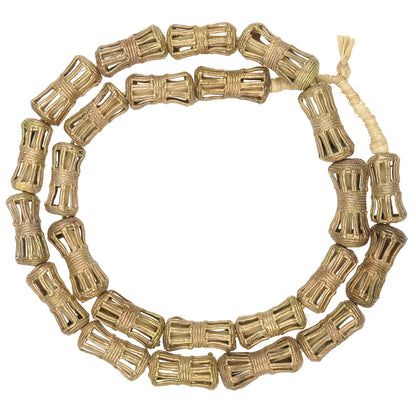 Handmade African Brass Beads From Ghana - 25.5" Strand