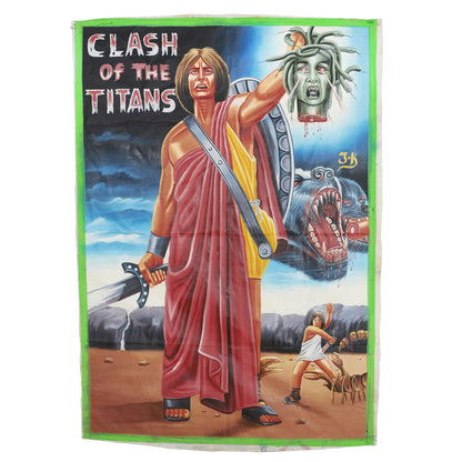 Clash Of The Titans Movie Poster - Hand-Painted Art From Ghana