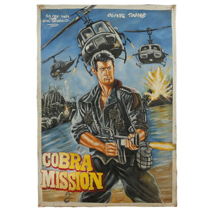 Cobra Mission Ghanaian Movie Poster - Authentic Hand-Painted Art
