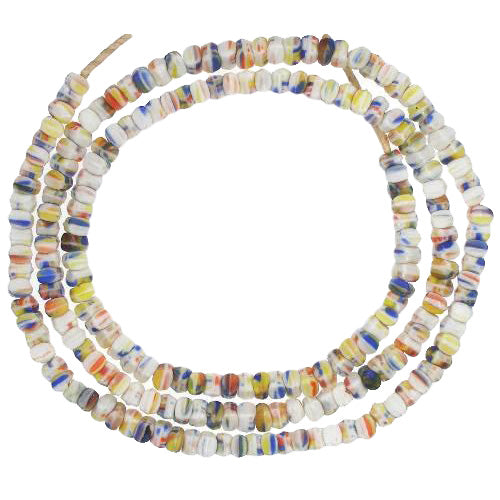 Vintage Czech Molded Glass Beads, 23.5" Strand For African Trade