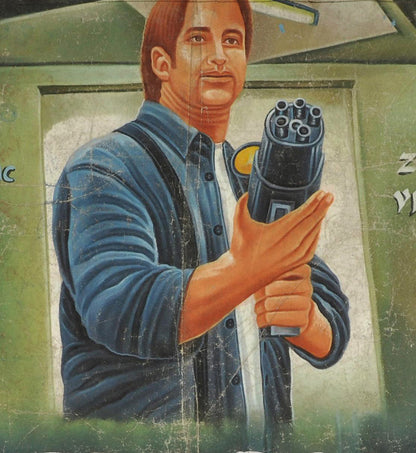 Deep Rising Movie Poster - Unique Hand Painted Art From Ghana - close-up