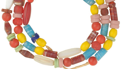 Vintage Bohemian Glass Trade Beads Strand - African & Czech Gems - alternate view
