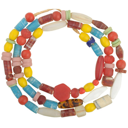 Vintage Bohemian Glass Trade Beads Strand - African & Czech Gems