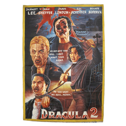 Dracula 2 Authentic Hand-Painted Movie Poster | Ghana - horror scene artwork