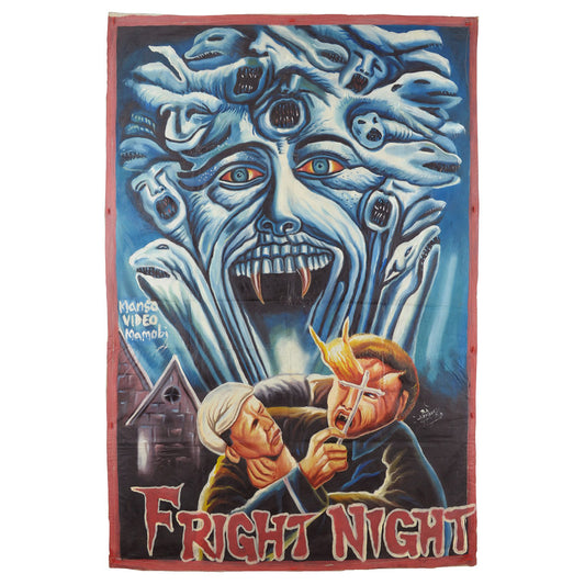 Fright Night Hand-Painted Horror Movie Poster - Ghana Art - horror scene artwork