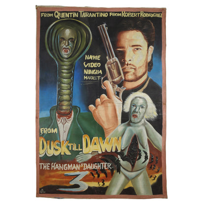 From Dusk Till Dawn 3 Movie Poster - Authentic Ghana Hand-Painted - horror scene artwork
