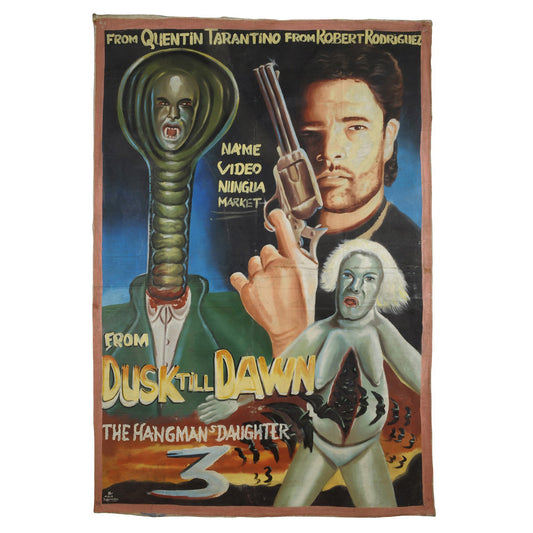 From Dusk Till Dawn 3 Movie Poster - Authentic Ghana Hand-Painted - horror scene artwork