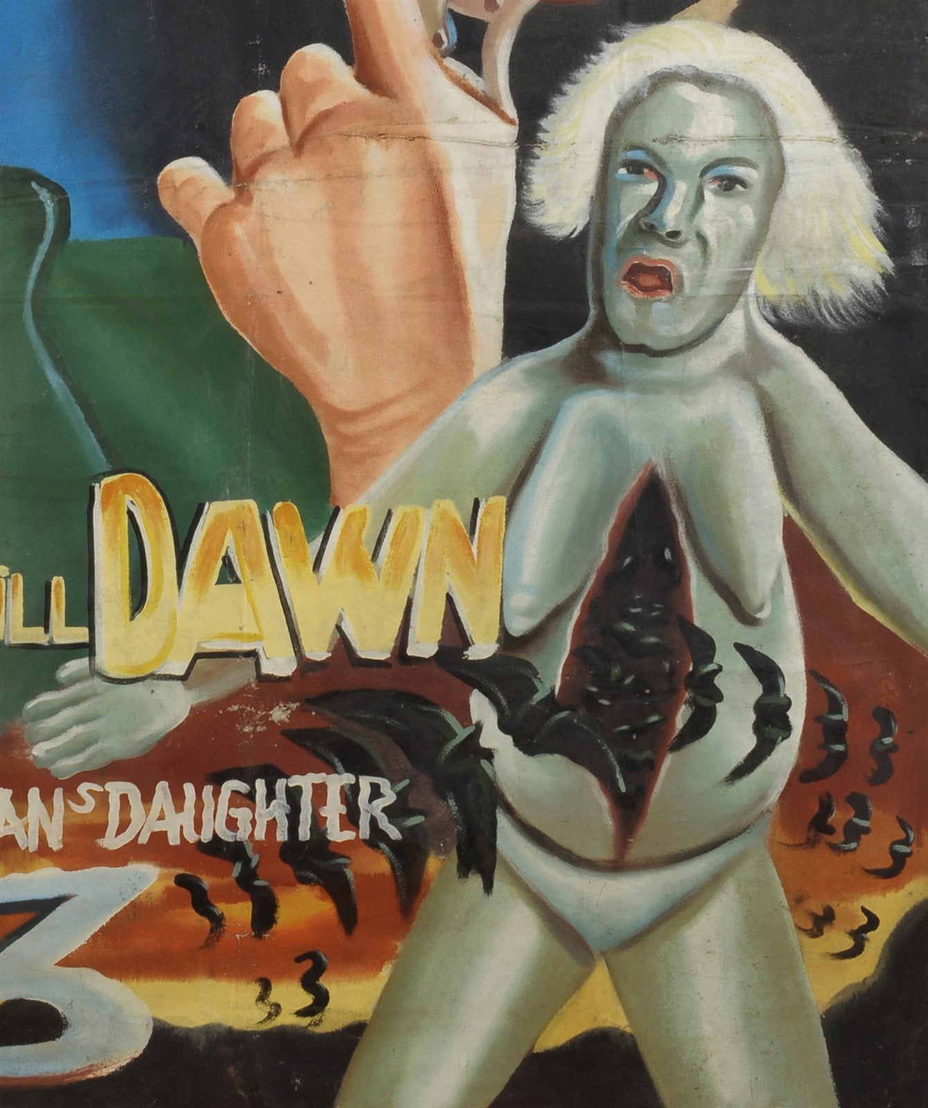 From Dusk Till Dawn 3 Movie Poster - Authentic Ghana Hand-Painted - close-up