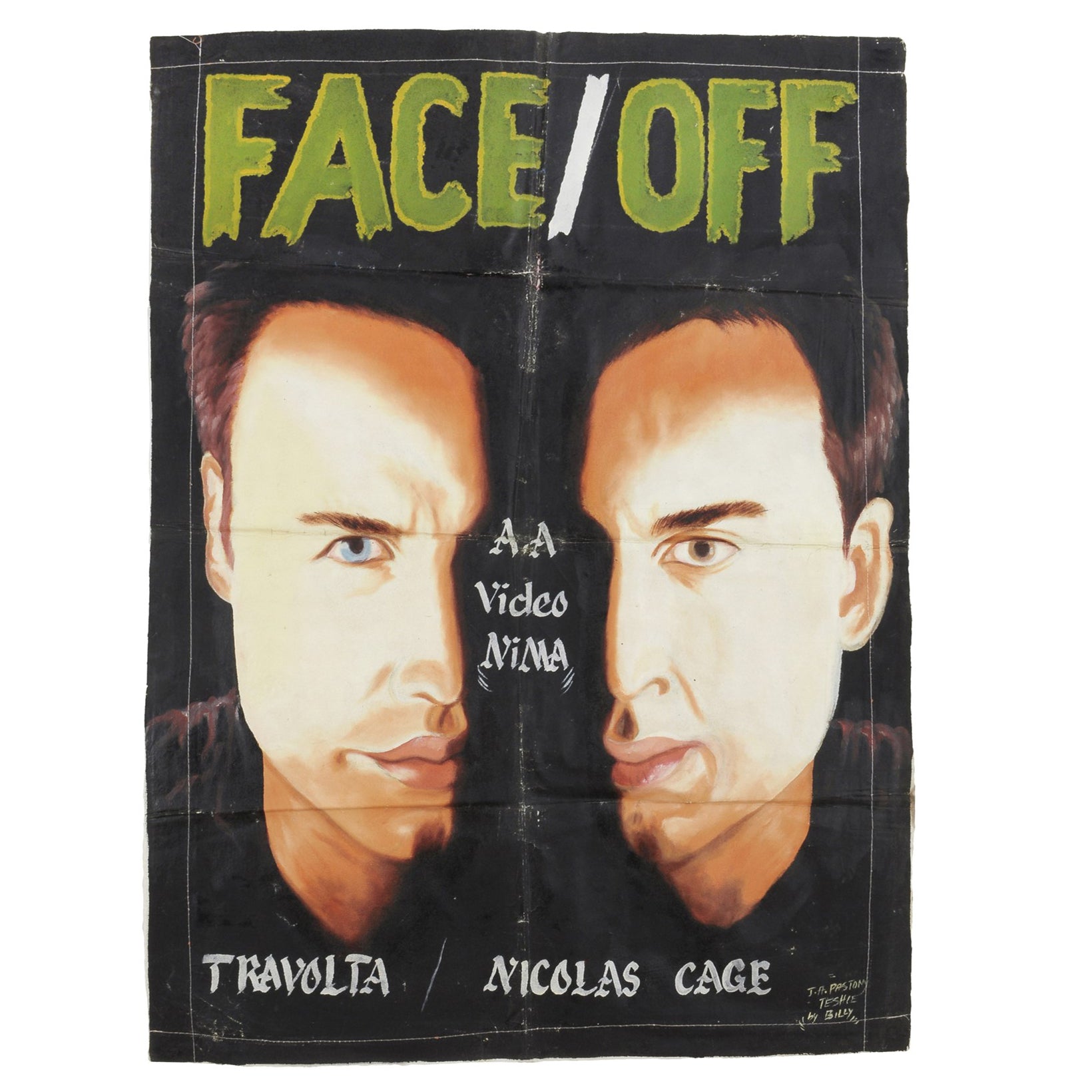 Face Off Hand-Painted Movie Poster From Ghana - Unique African Art