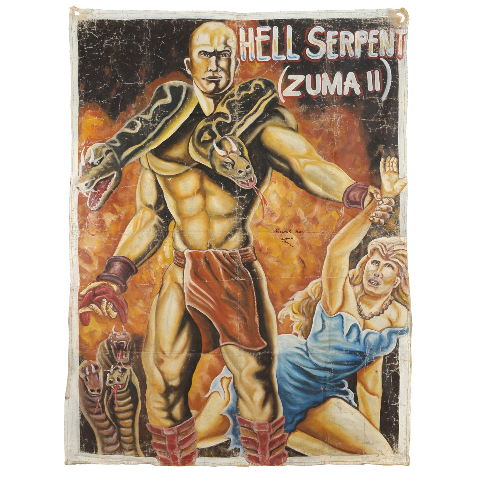 Hell Serpent Zuma Ii Movie Poster | Hand Painted In Ghana - horror scene artwork