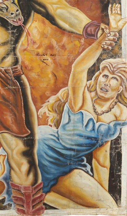 Hell Serpent Zuma Ii Movie Poster | Hand Painted In Ghana - close-up