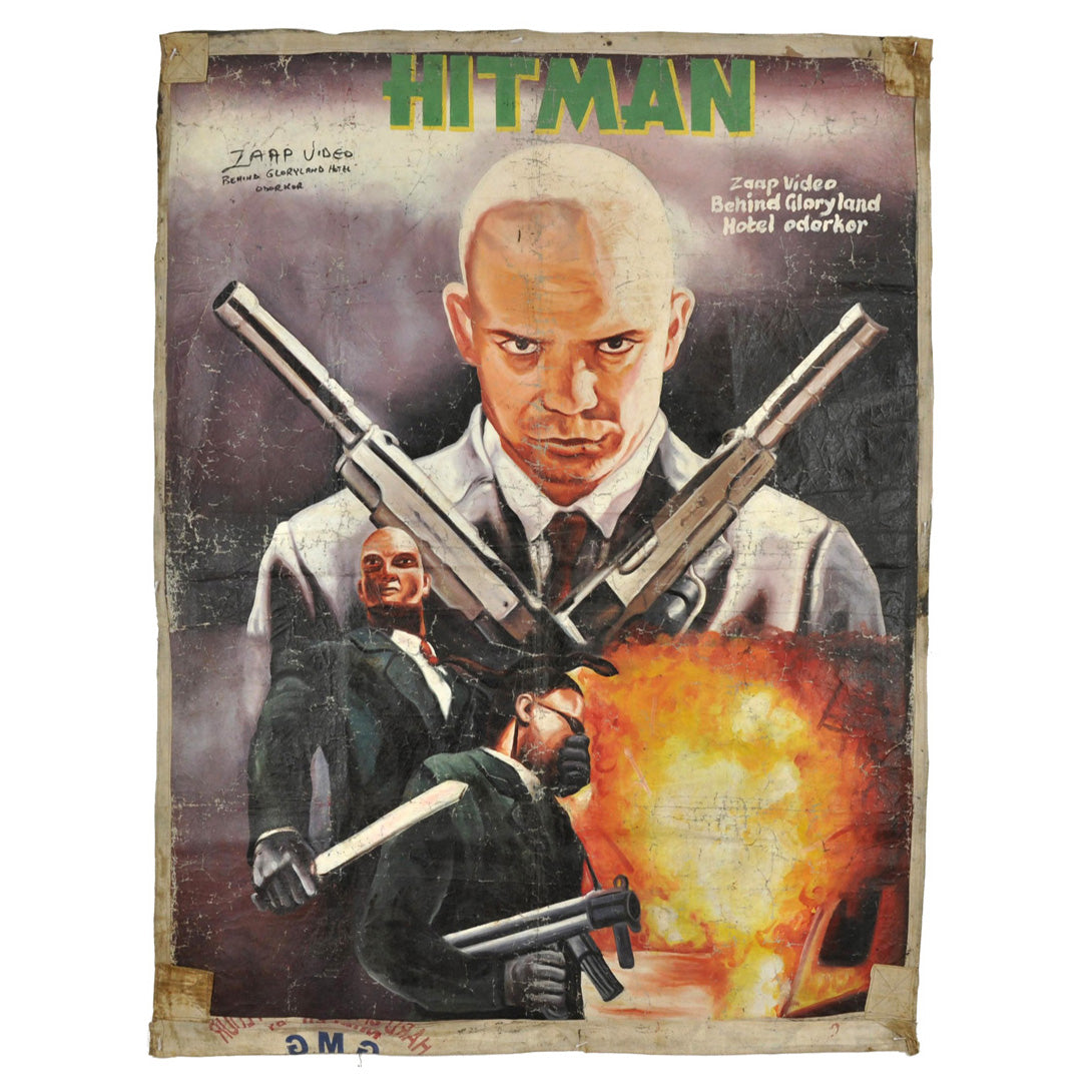 Hitman Movie Poster - Authentic Hand-Painted Ghana Art