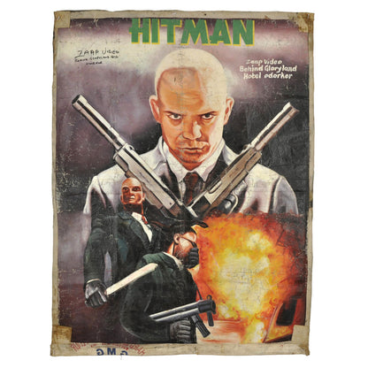 Hitman Movie Poster - Authentic Hand-Painted Ghana Art