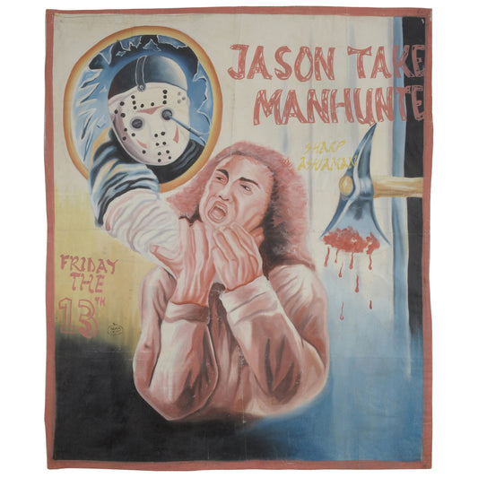 Friday The 13Th: Jason Takes Manhattan - Original Ghanaian Art Poster - horror scene artwork