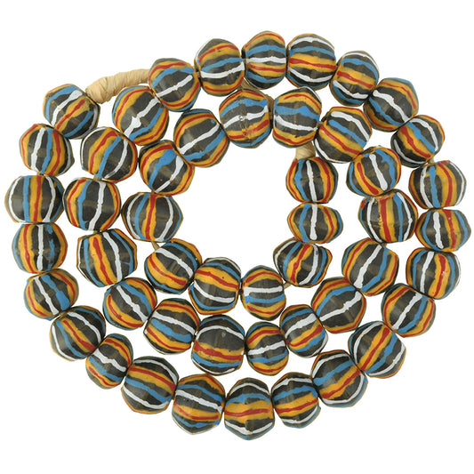 African Trade Powder Glass Beads - 17-18Mm Krobo King Bicone Style