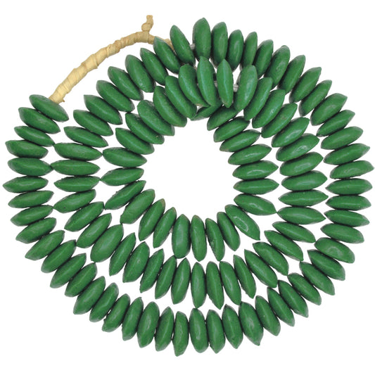 14Mm Powder Glass Beads - Krobo Ghana Trade Beads, 21” Strand