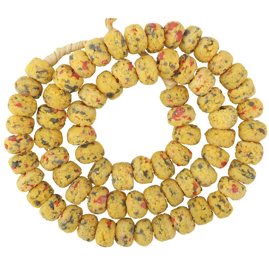 Krobo Powder Glass Beads 12-13Mm - African Trade Beads From Ghana