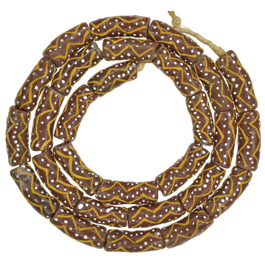 Fancy Powder Glass African Beads - 9Mm, Krobo Ghana Trade Beads