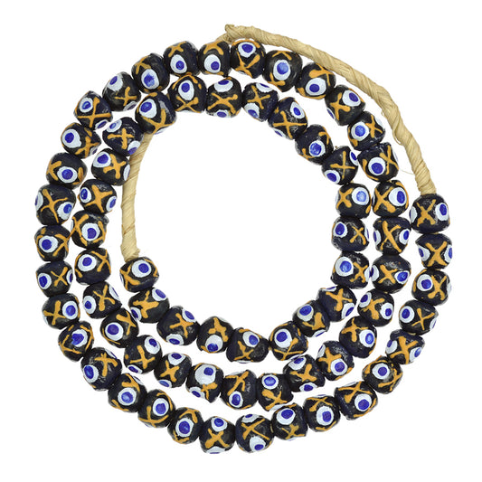 Fancy African Trade Beads, Recycled Glass, Krobo Powder Glass, 10Mm