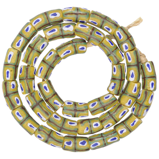 African Powder Glass Beads 10-11Mm | Fancy Krobo Trade Beads