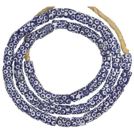 African Trade Powder Glass Beads - Venetian Eye Design, Handmade Ghana