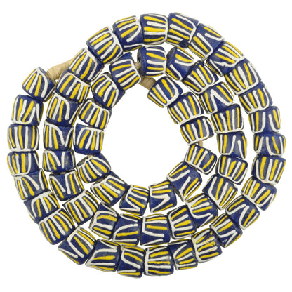 African Trade Powder Glass Beads, 12-13Mm, Fancy Krobo Beads