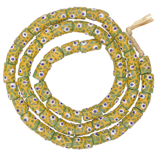 8Mm Fancy Powder Glass African Trade Beads, Made In Ghana