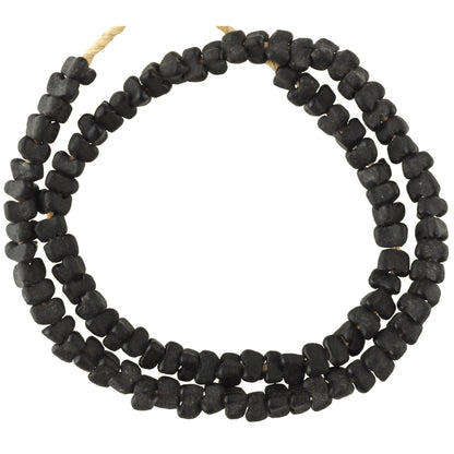 Black Flower Krobo Powder Glass Beads - African Trade Beads