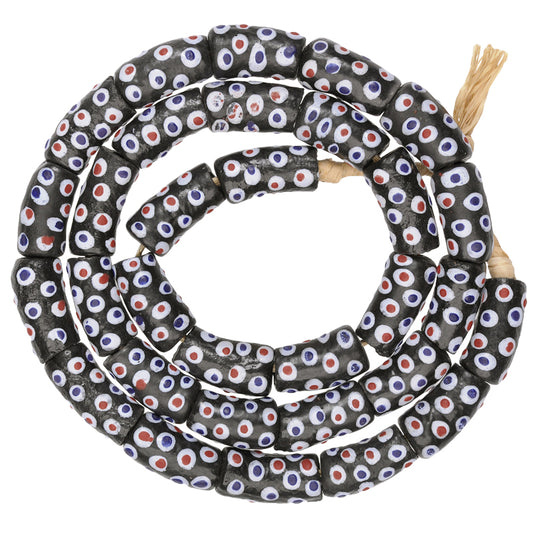 African Powder Glass Beads - 10Mm Krobo Thousand Eyes Design