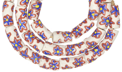 New African Krobo Fancy Powder Glass Beads, 9-10Mm, Ghana Trade Beads - alternate view