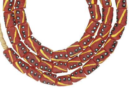Authentic Ghana Fancy Powder Glass Beads - African Trade Beads - close-up