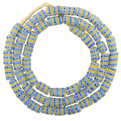 Fancy African Trade Powder Glass Beads, 7Mm Krobo Ghana Beads
