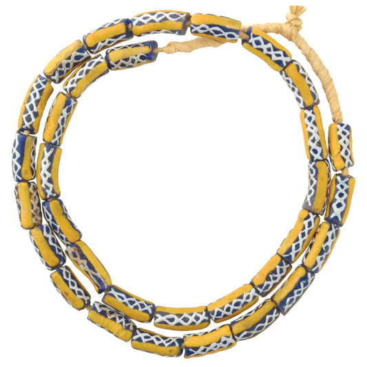 New Fancy Powder Glass African Beads - 9-10Mm, Made In Ghana