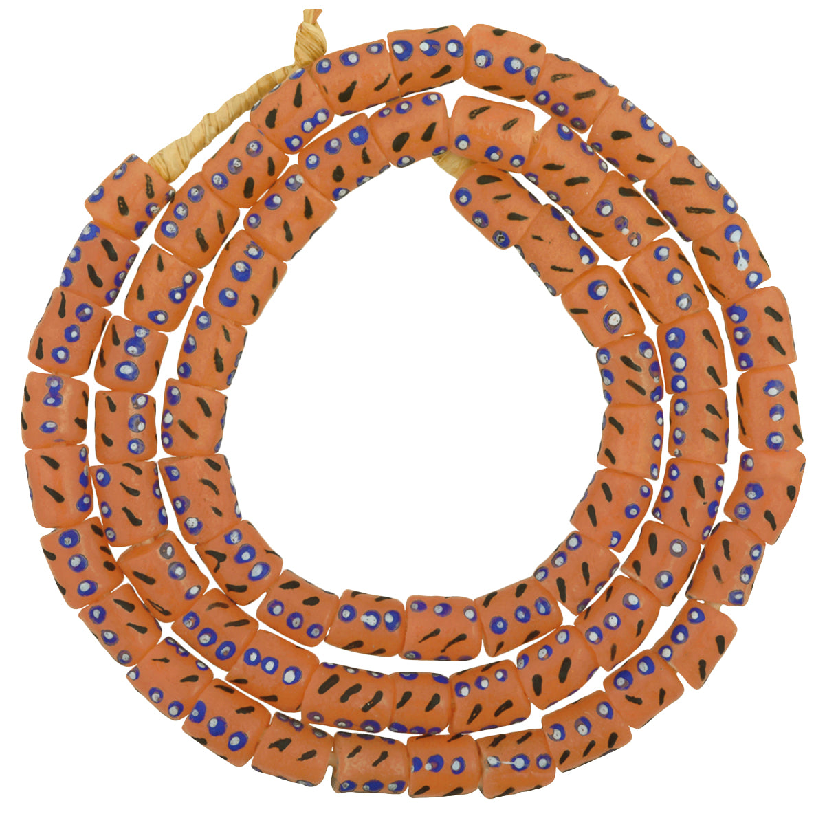 African Trade Beads: Fancy Krobo Powder Glass Beads, 8Mm, Ghana