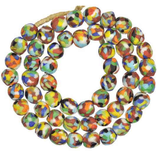 New African Trade Beads - Recycled Krobo Glass Beads, 11Mm