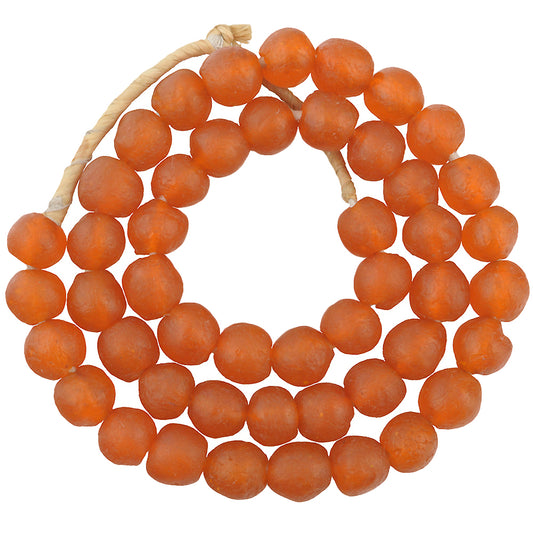 Uncommon Translucent Powder Glass Krobo Beads, 11-12Mm, Ghana