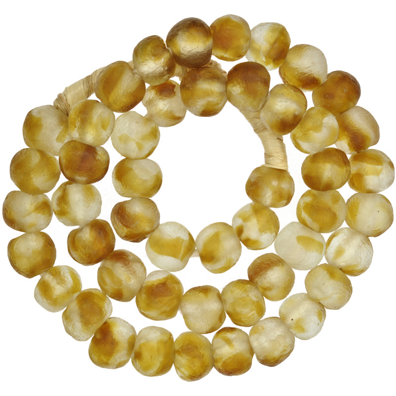 Translucent Krobo Glass Beads, 13-14Mm, African Trade Beads