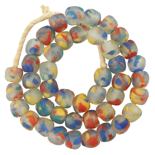 Translucent Krobo Powder Glass Beads - Handmade African Trade Beads