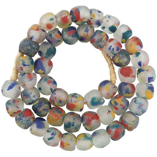 Translucent 13Mm Krobo Glass Beads - African Recycled Trade Beads