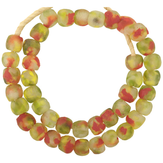 Translucent Krobo Glass Beads - 14-15Mm Handmade Recycled Trade Beads