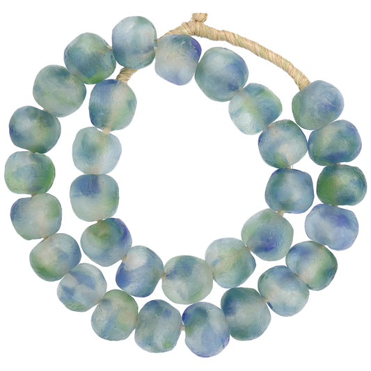 X-Large Multicolored Krobo Glass Beads - Recycled African Trade Beads - close-up